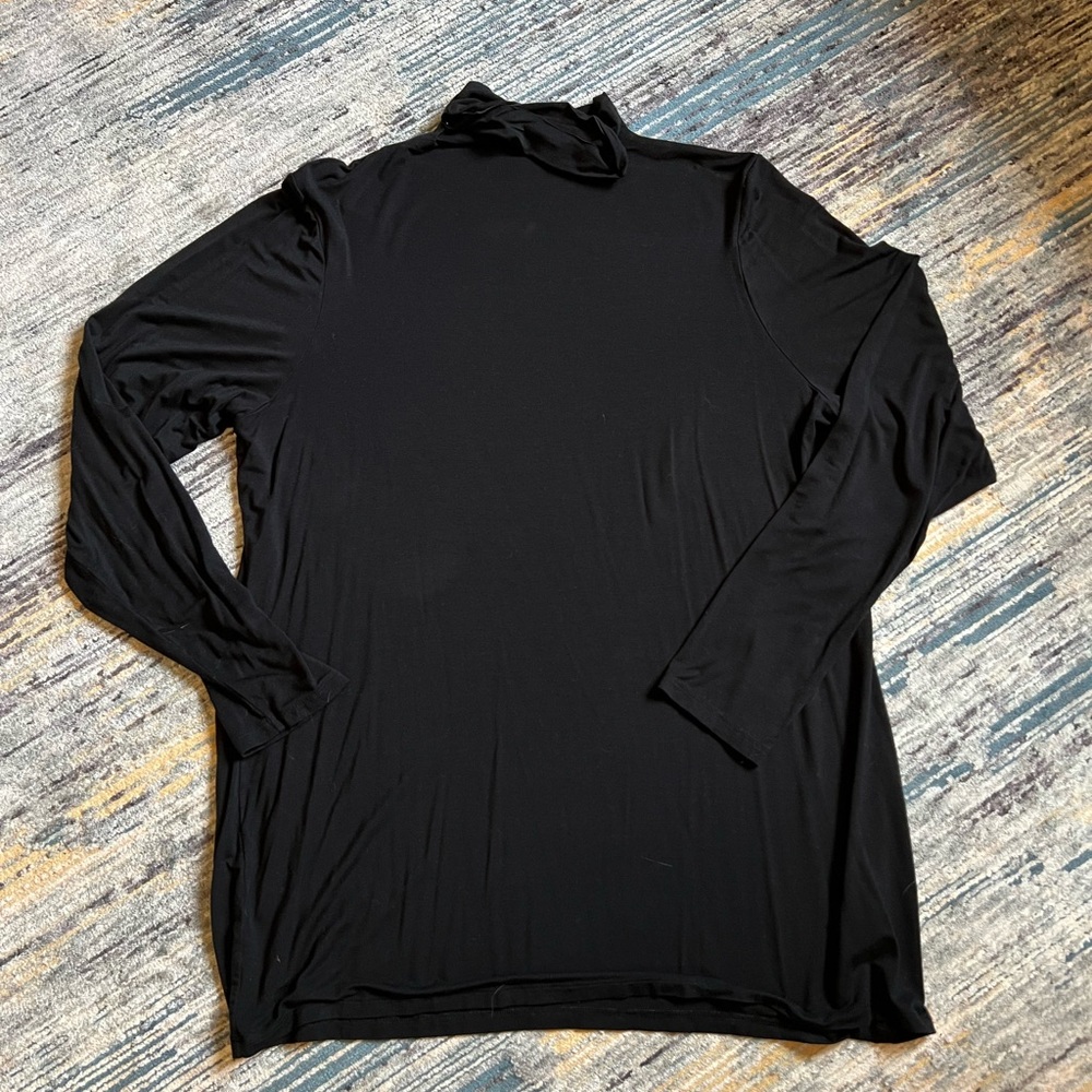 Black Long Sleeve Fitted Turtleneck - 3X